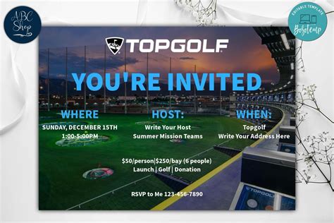 Topgolf Invitation Template